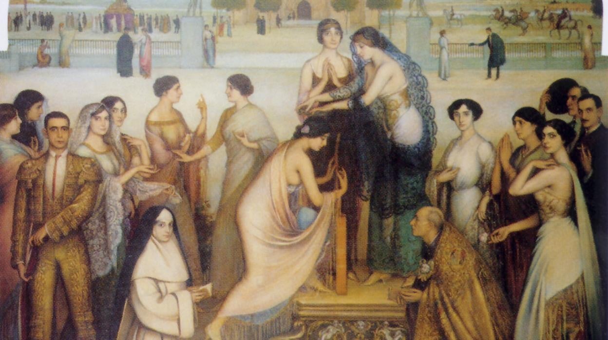 Imagen del cuadro 'La consagración de la copla' de Julio Romero de Torres