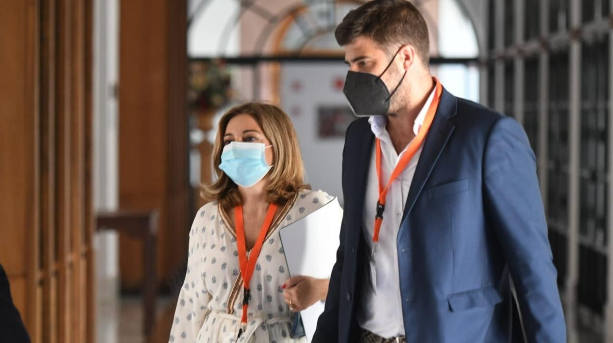 Carmen Ibanco en su entrada a la comisión de investigación sobre la Faffe en el Parlamento andaluz