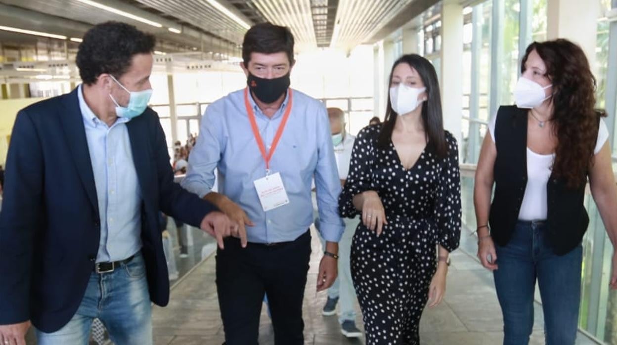 Edmundo Bal, Juan Marín, Inés Arrimadas y Rocío Blanco, este domingo en un acto en Fibes