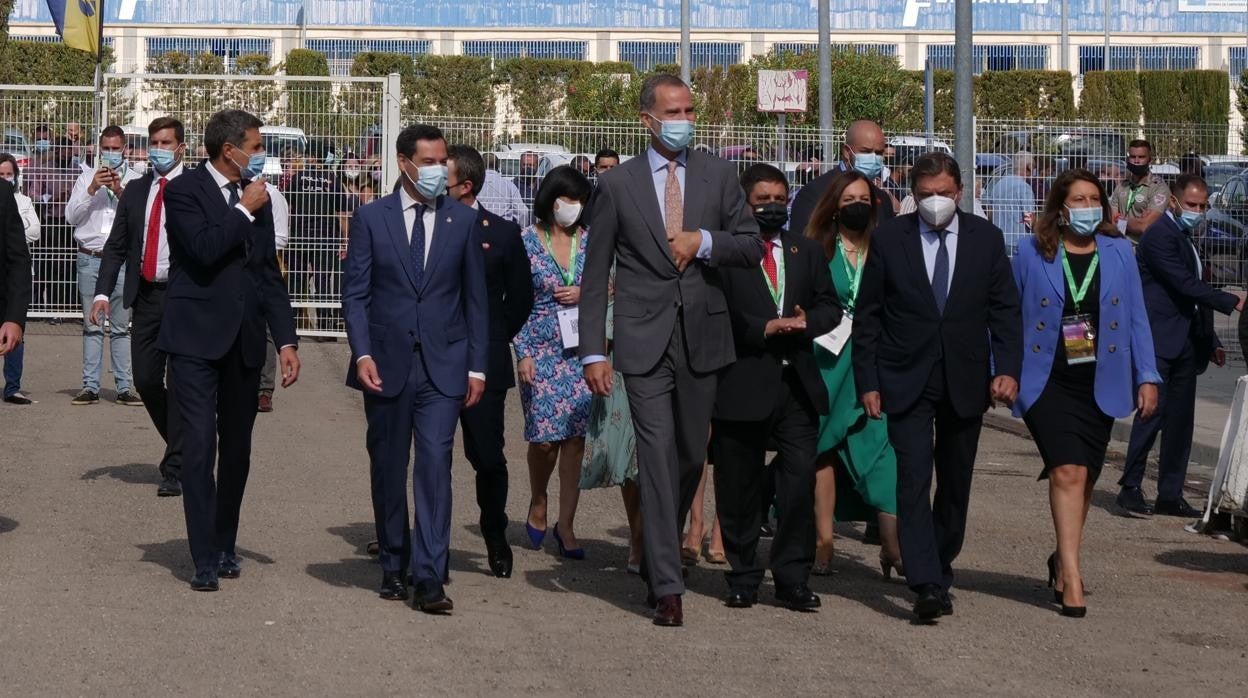 Felipe VI a su llegada al recinto ferial donde se celebra Expoliva