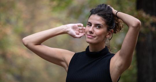Lourdes Mohedano posa para ABC en un parque de Madrid