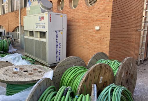 Parte del desmontaje del hospital de Carranque