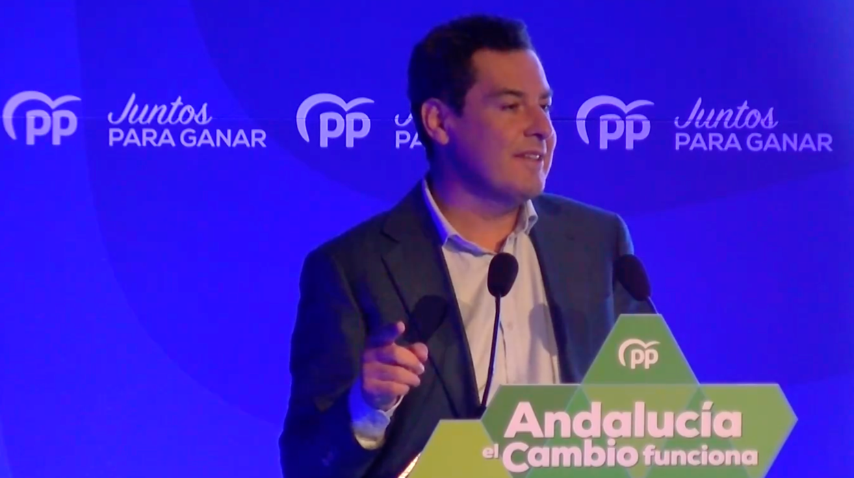 Juanma Moreno durante su intervención en Marbella