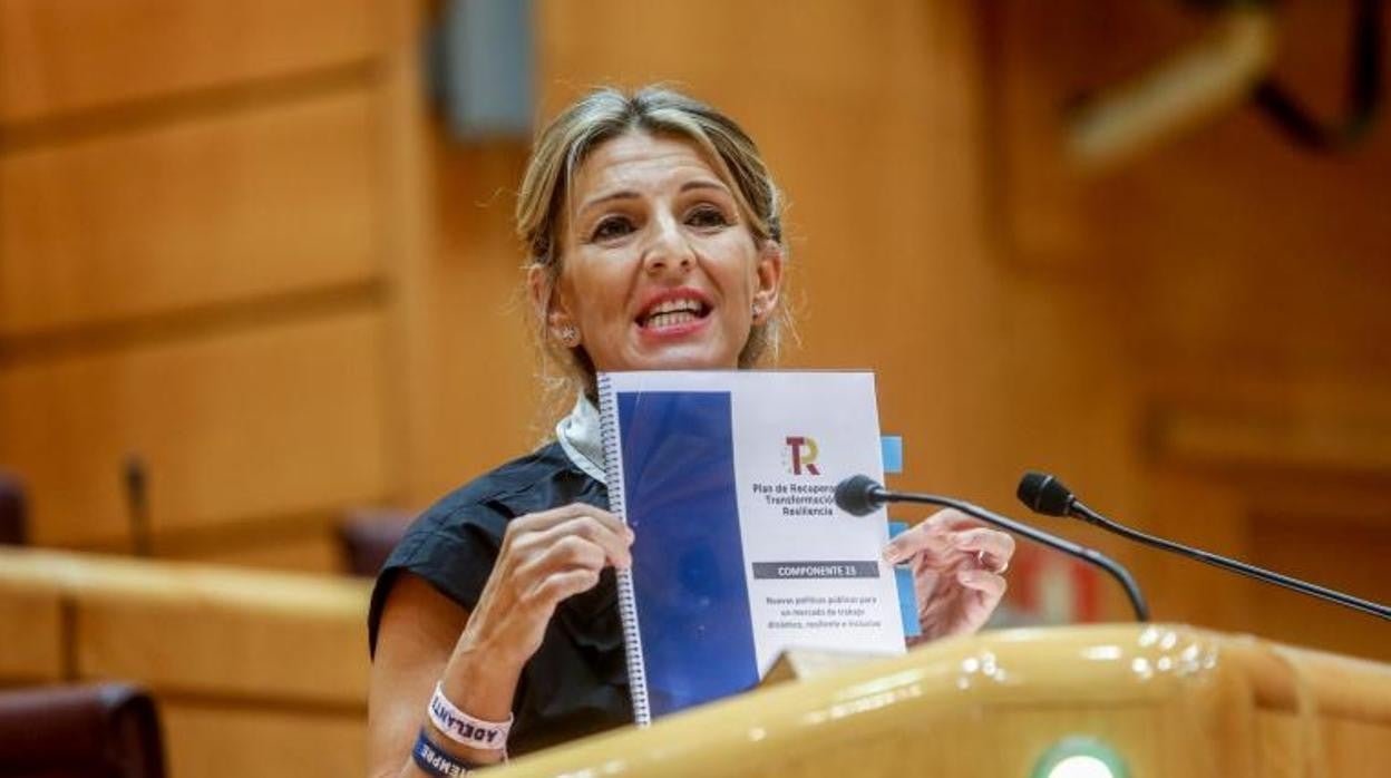 La vicepresidenta segunda y ministra de Trabajo y Economía Social, Yolanda Díaz, en el Senado