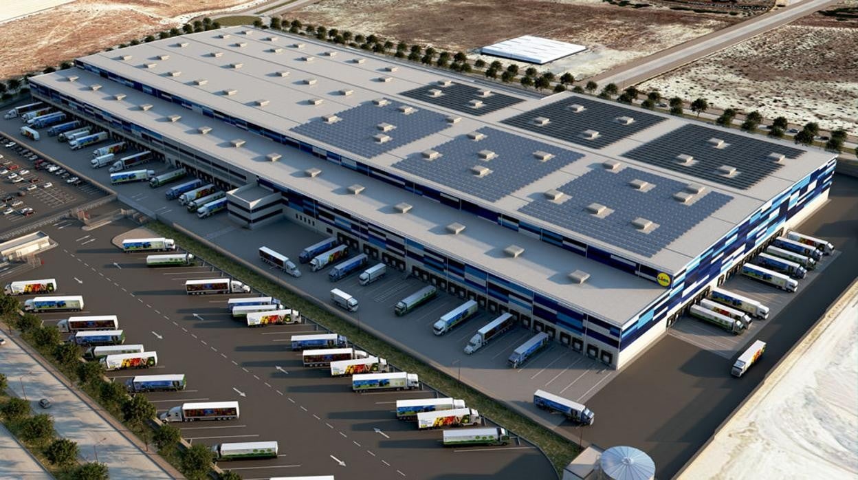 Recreación virtual de la futura plataforma logística de Lidl en Andalucía
