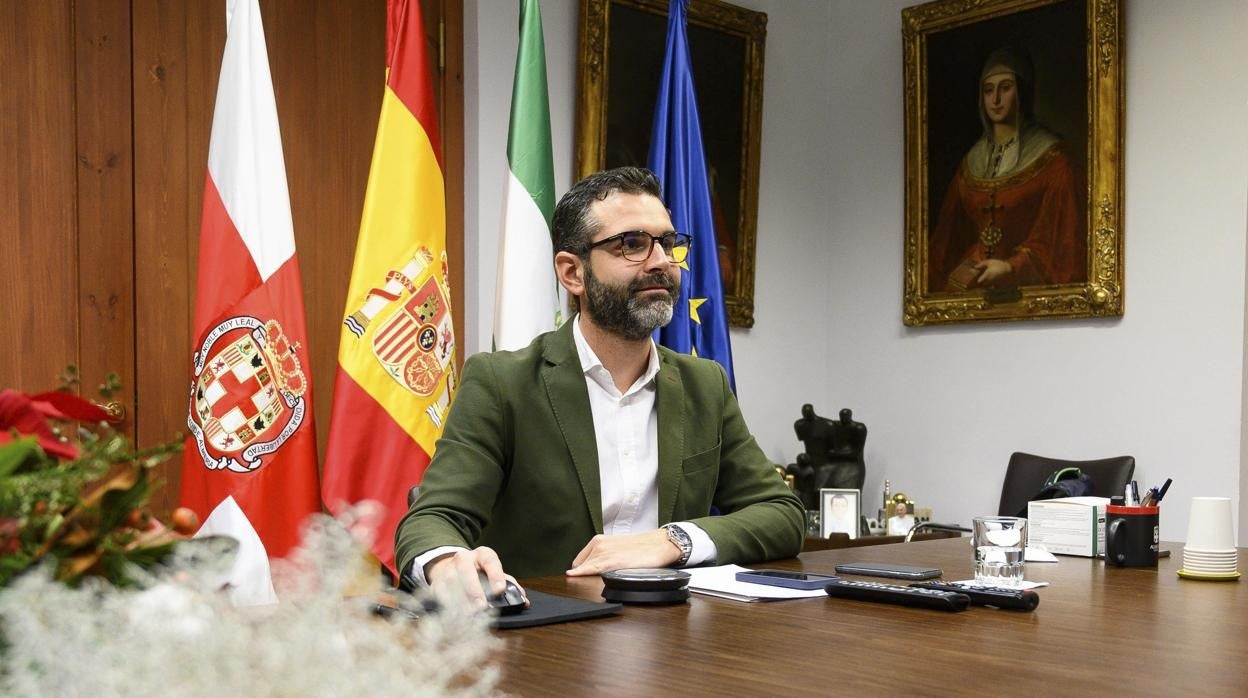 Ramón Fernández-Pacheco durante el último pleno celebrado telemáticamente antes de dar positivo en Covid.