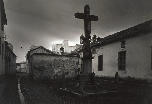 El Cristo de los Faroles, todavía sin reja, en una imagen antigua