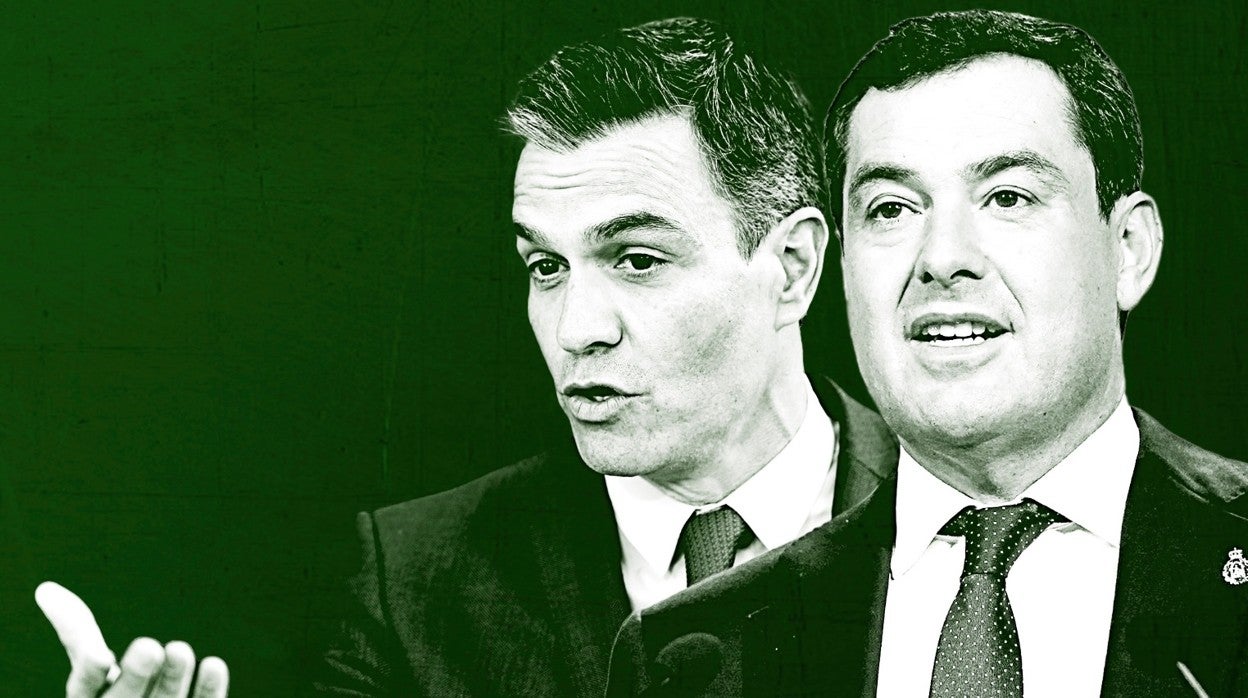 El presidente de la Junta, Juanma Moreno, y el del Gobierno, Pedro Sánchez