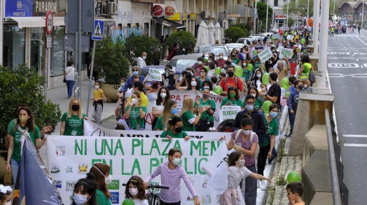 Una manifestación promovida por el Sindicato de Estudiantes en Sevilla