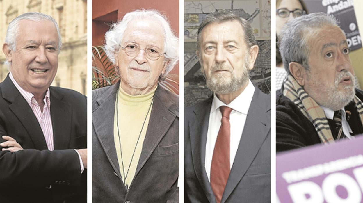 De izquierda a derecha, Javier Arenas, Alejandro Rojas Marcos, Manuel Gracia y Luis Carlos Rejón