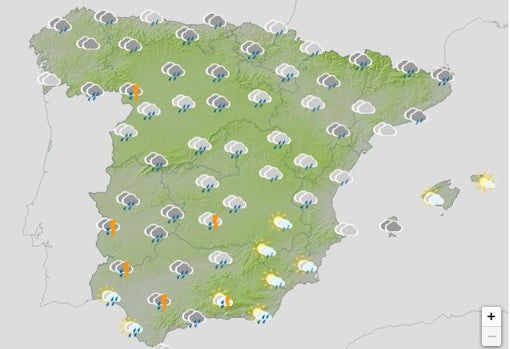 Situación del cielo el próximo lunes con la llegada de la borrasca de alta intensidad