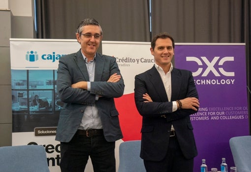 Madina y Rivera antes del coloquio