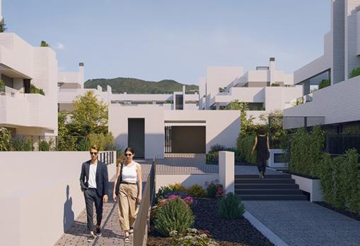 Zonas comunes de la nueva promoción junto a la Arruzafa