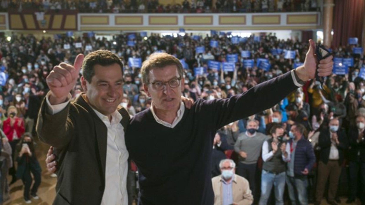 Juanama Moreno y Alberto Núñez Feijóo el pasado 19 de marzo en Torremolinos