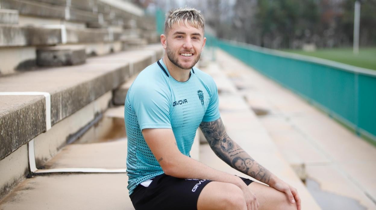 El delantero del Córdoba CF Antonio Casas, el miércoles en la entrevista con ABC