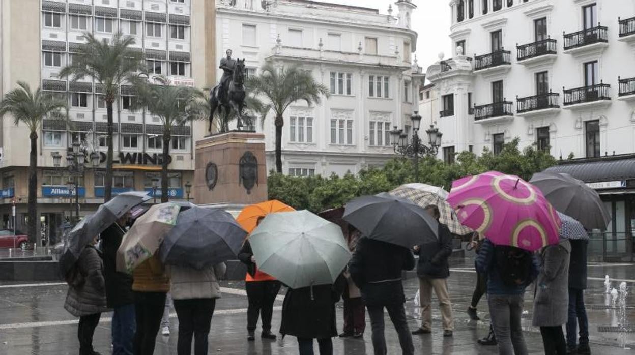 Tarde de lluvia en Córdoba en una imagen de este año