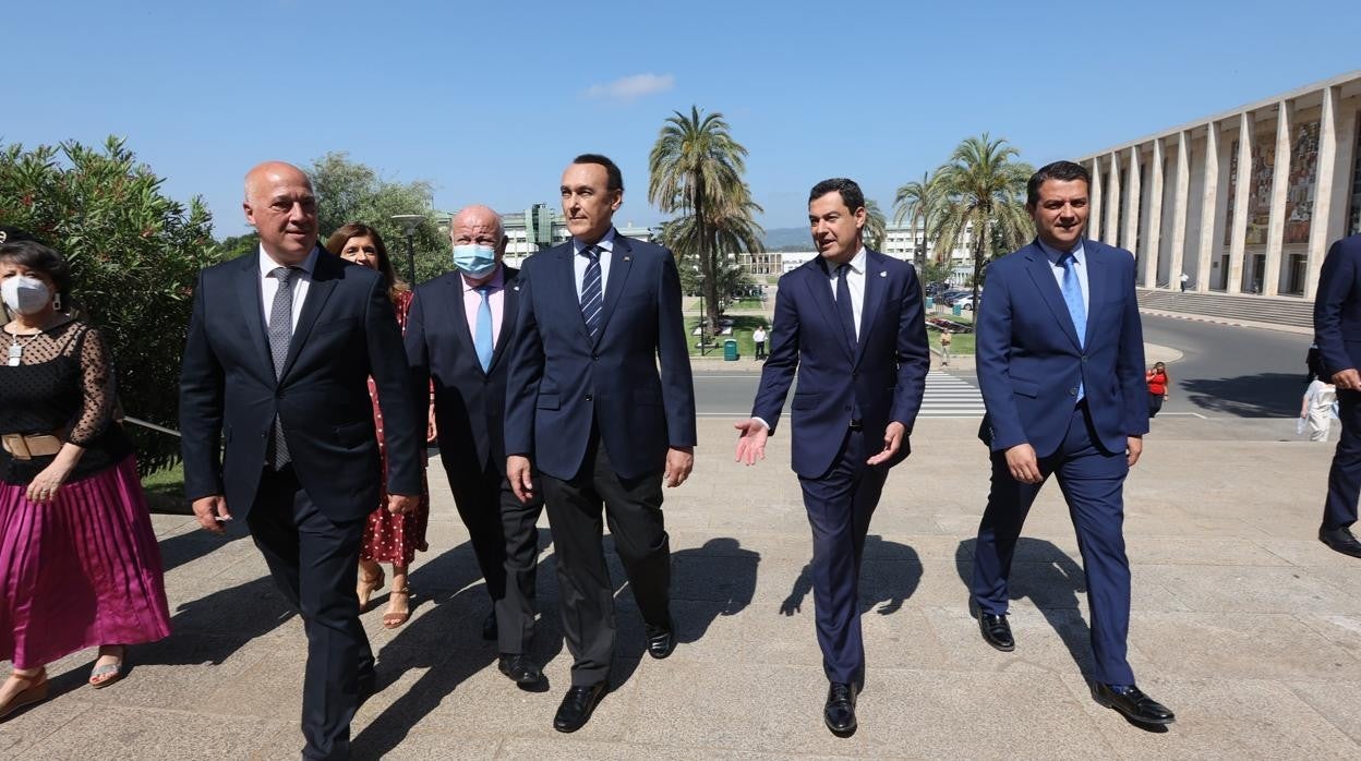 El presidente de la Junta de Andalucía, este lunes en un acto en Córdoba