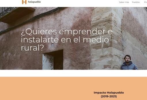 Captura de pantalla de la web de 'Holapueblo'