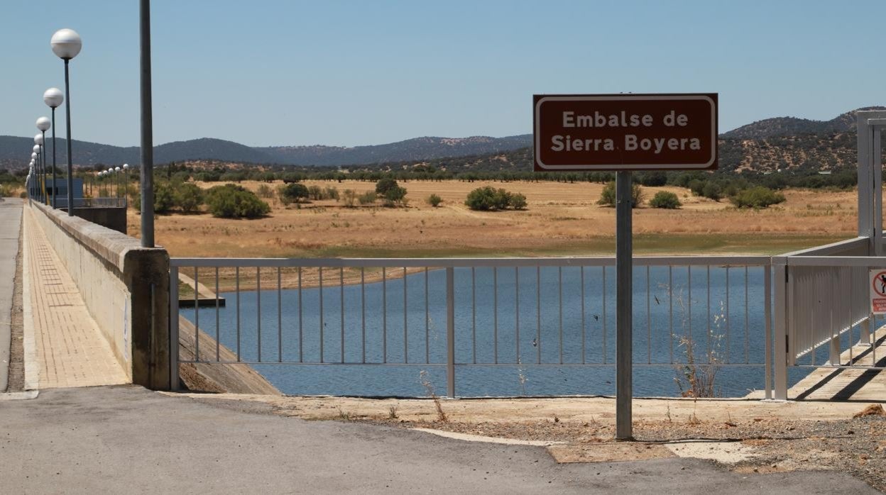 Estado del embalse de Sierra Boyera, en los municipios de Belmez y Peñarroya