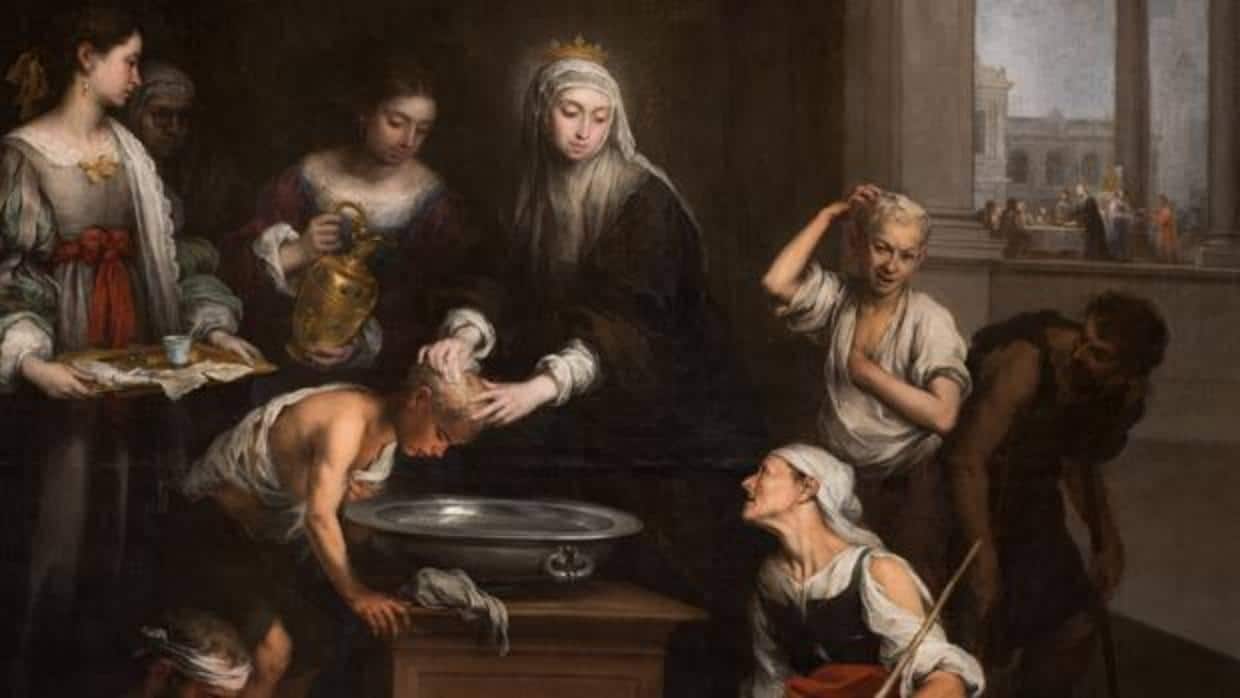«Santa Isabel de Hungría cuidando a los tiñosos» obra de Murillo en el Hospital de la Caridad
