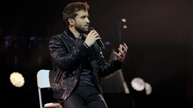El cantante Pablo Alborán durante la presentación del «Tour Prometo»