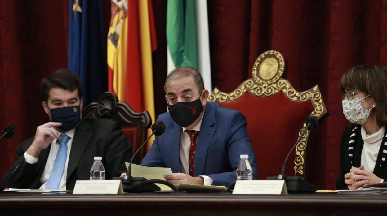 Joao Queirós, Miguel Ángel Castro y Pilar del Río inaugurando este jueves las jornadas