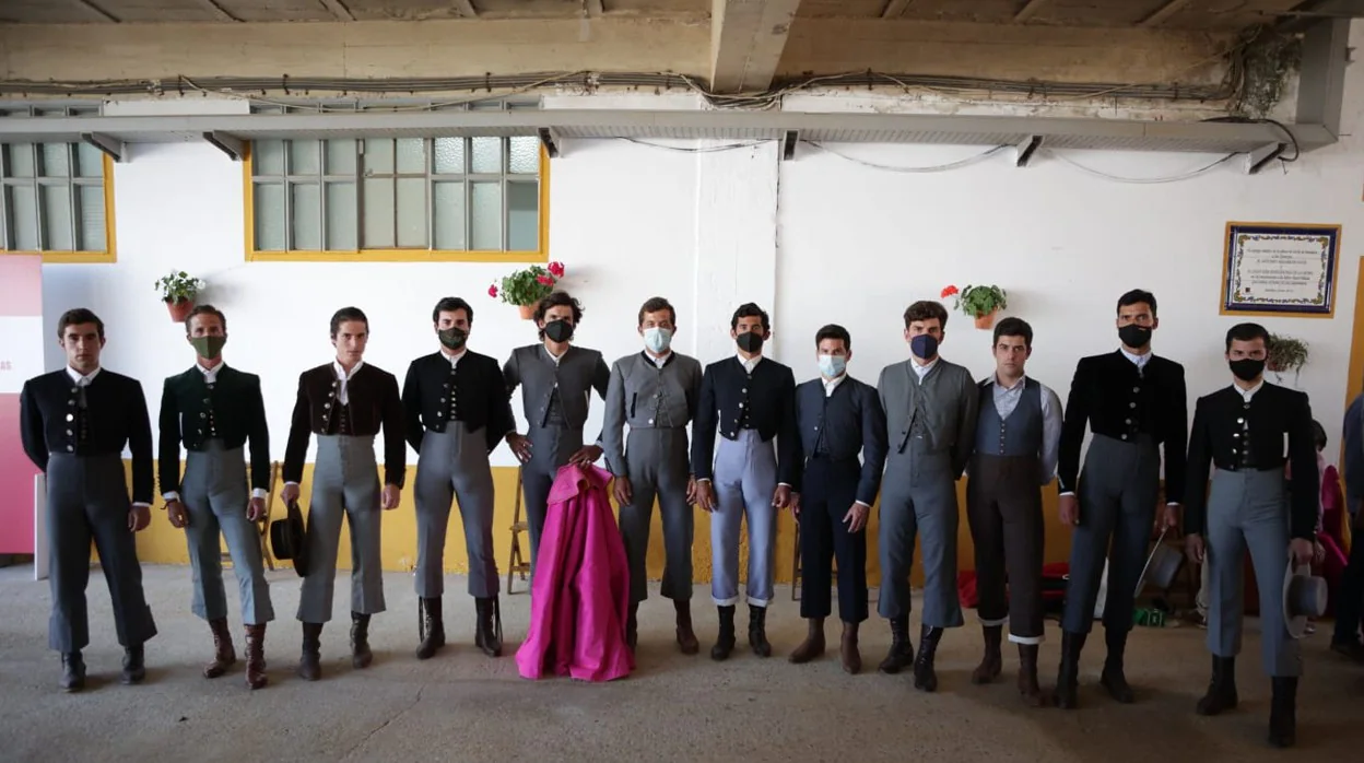 Novilleros participantes en la selección del pasado año, en la plaza de toros de Badajoz