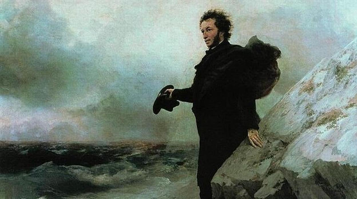 'El adiós de Pushkin al mar', por Iván Aivazovski e Iliá Repin (1877)