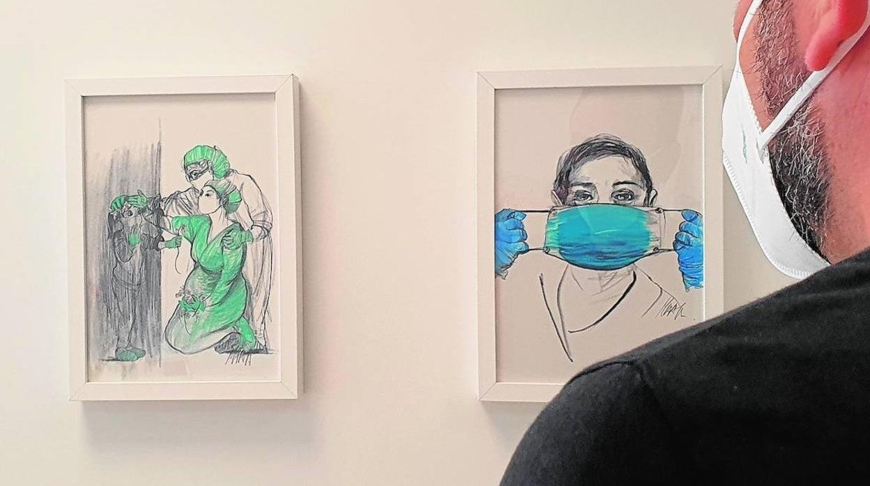 Algunos de los dibujos que pueden verse en la exposición