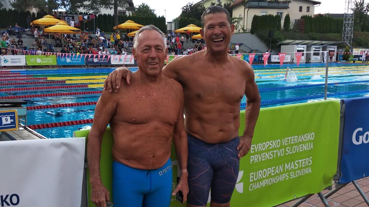 Diego Rojas, a la derecha, en el Europeo Máster de Eslovenia en 2018