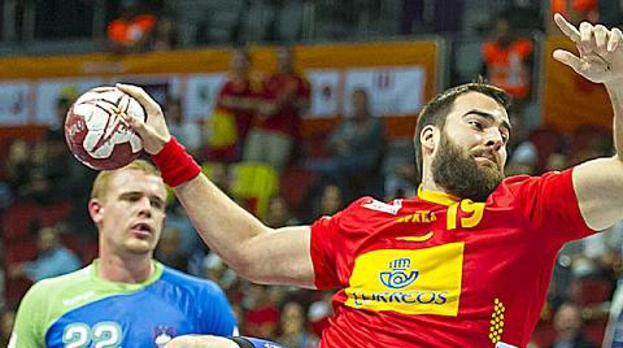 Juan Andreu en un partido con la selección española