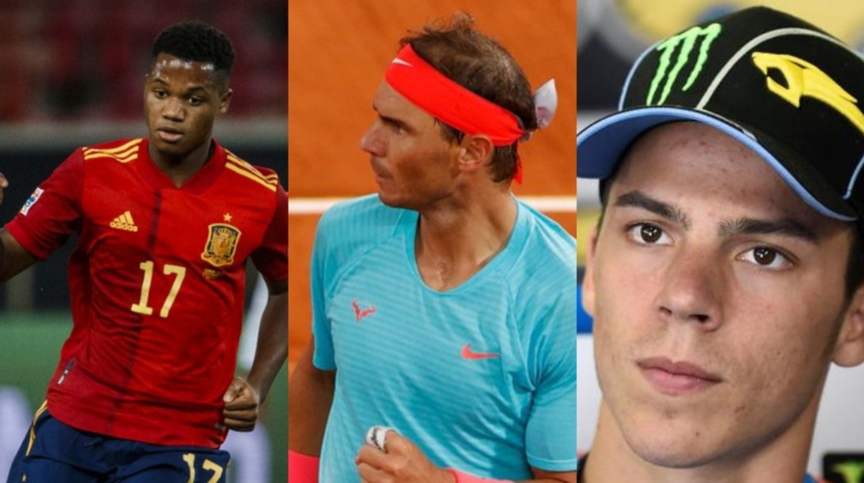 Ansu Fati, Rafa Nadal y Joan Mir, en sus diferentes deportes