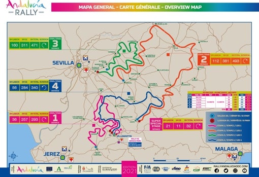 El recorrido al completo del Rally Andalucía 2021, con todas sus etapas- ANDALUCIA RALLY