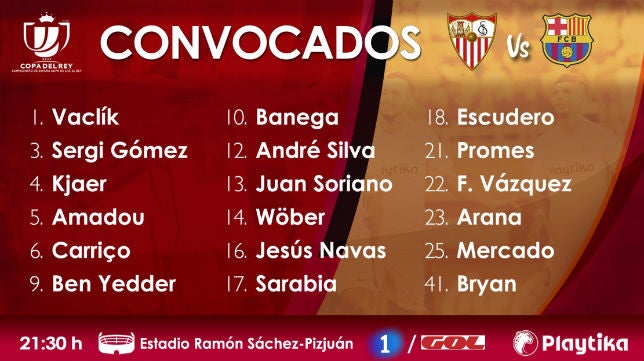 Wober se estrena en una lista y Arana vuelve a la convocatoria del Sevilla FC