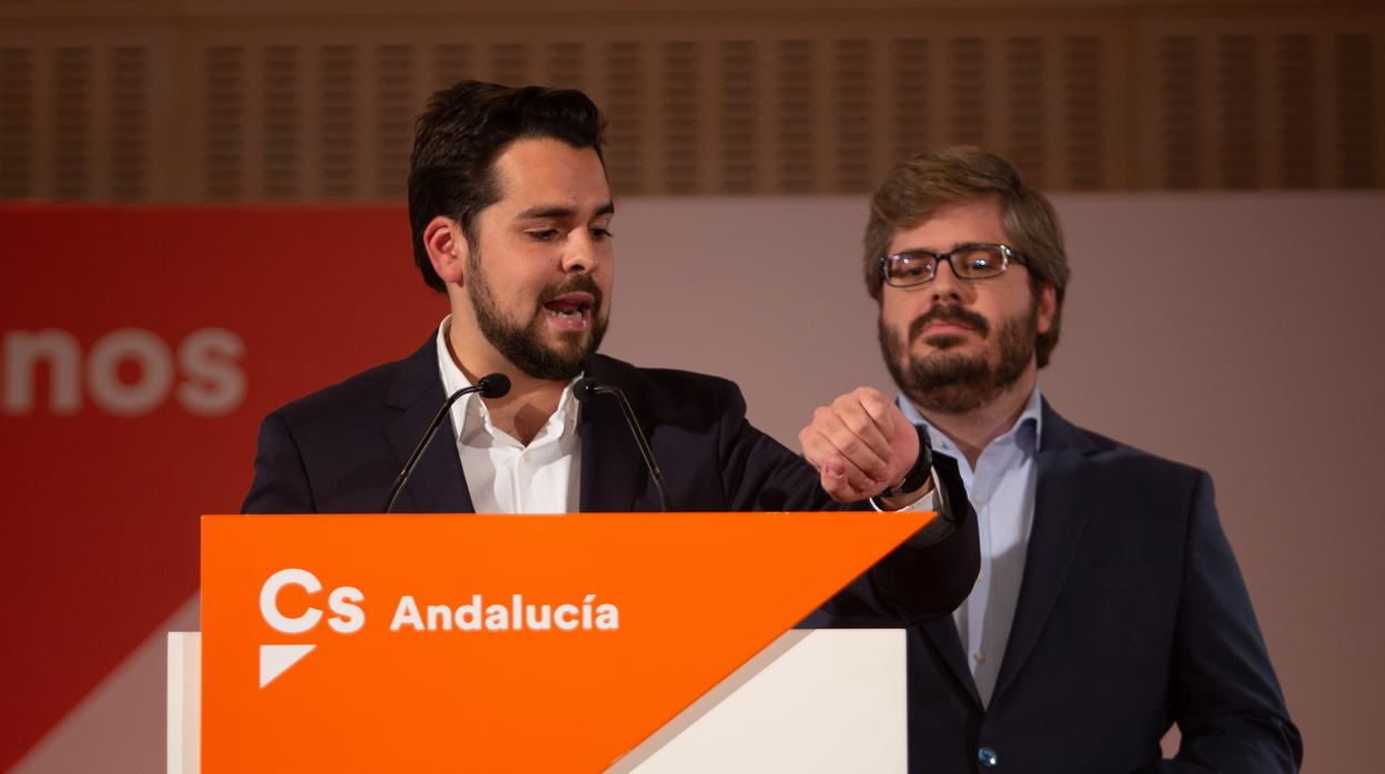 Fernando de Paramo y Fran Hervia en la noche electoral, en el Hotel NH Collection