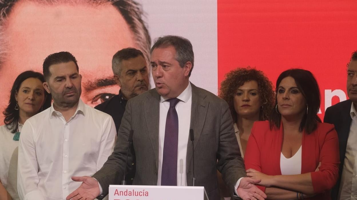 Juan Espadas, este lunes en su comparecencia para analizar las elecciones de Andalucía