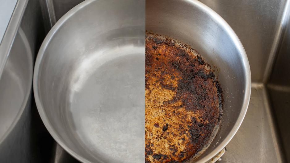 El truco para limpiar una olla o sartén quemada sin esfuerzo