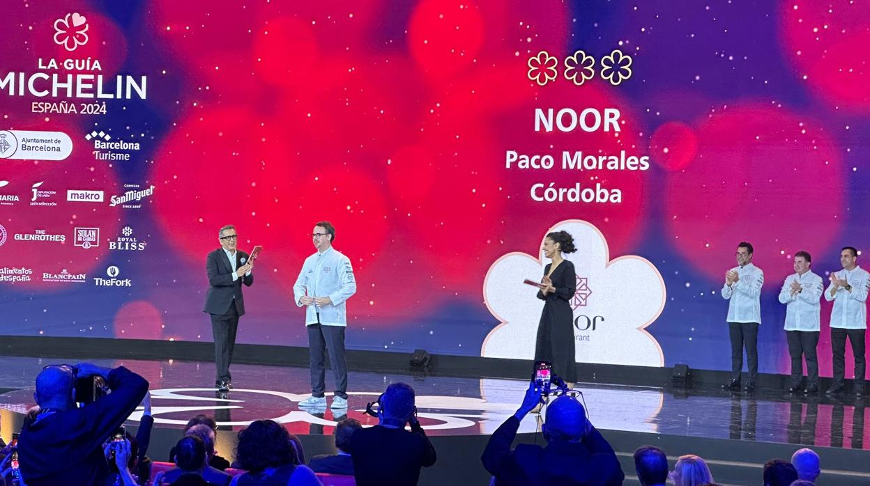 Paco Morales durante la entrega de su tercera estrella en la Gala Michelin de Barcelona