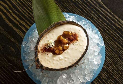 Arroz con leche de coco, postre de Bar Plaza