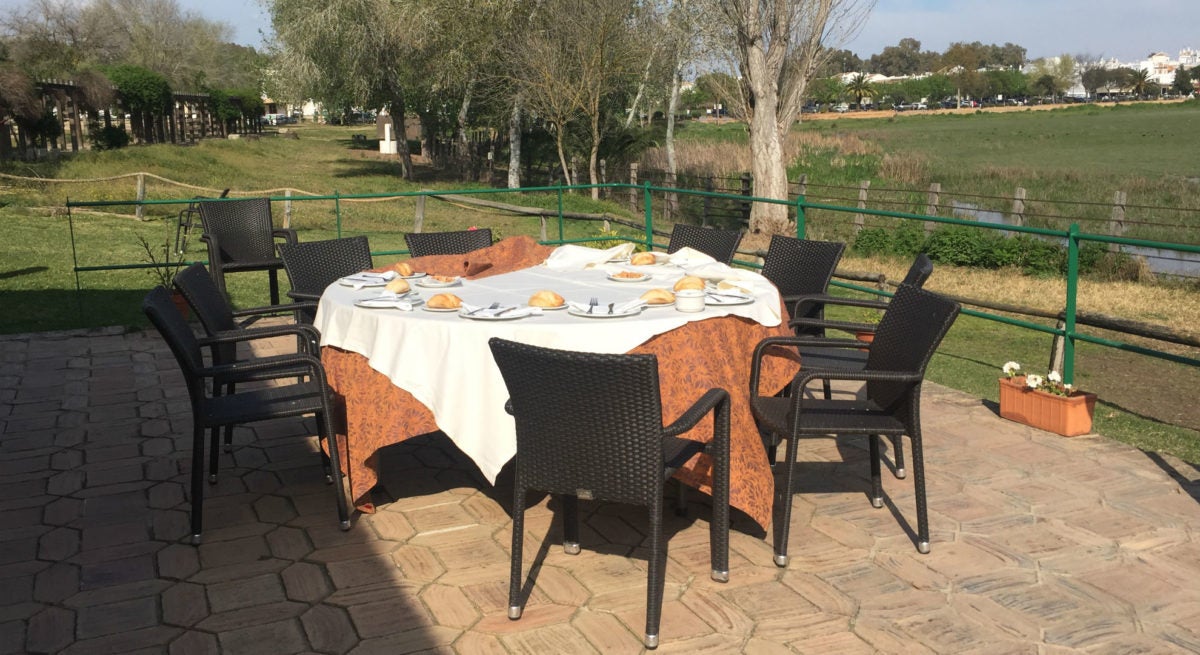 Terraza del restaurante Aires de Doñana