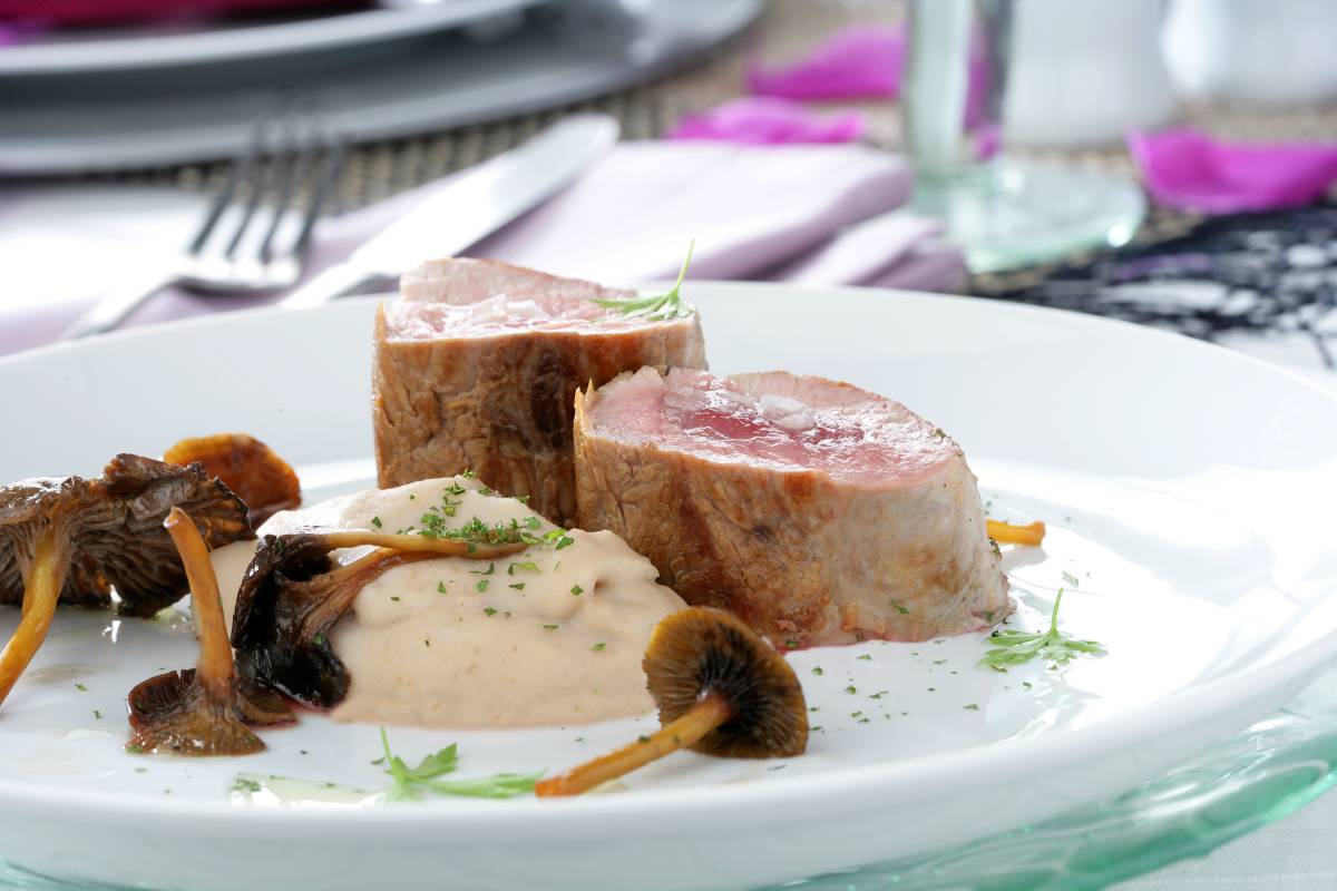 Solomillo asado con puré de castañas - Gurmé