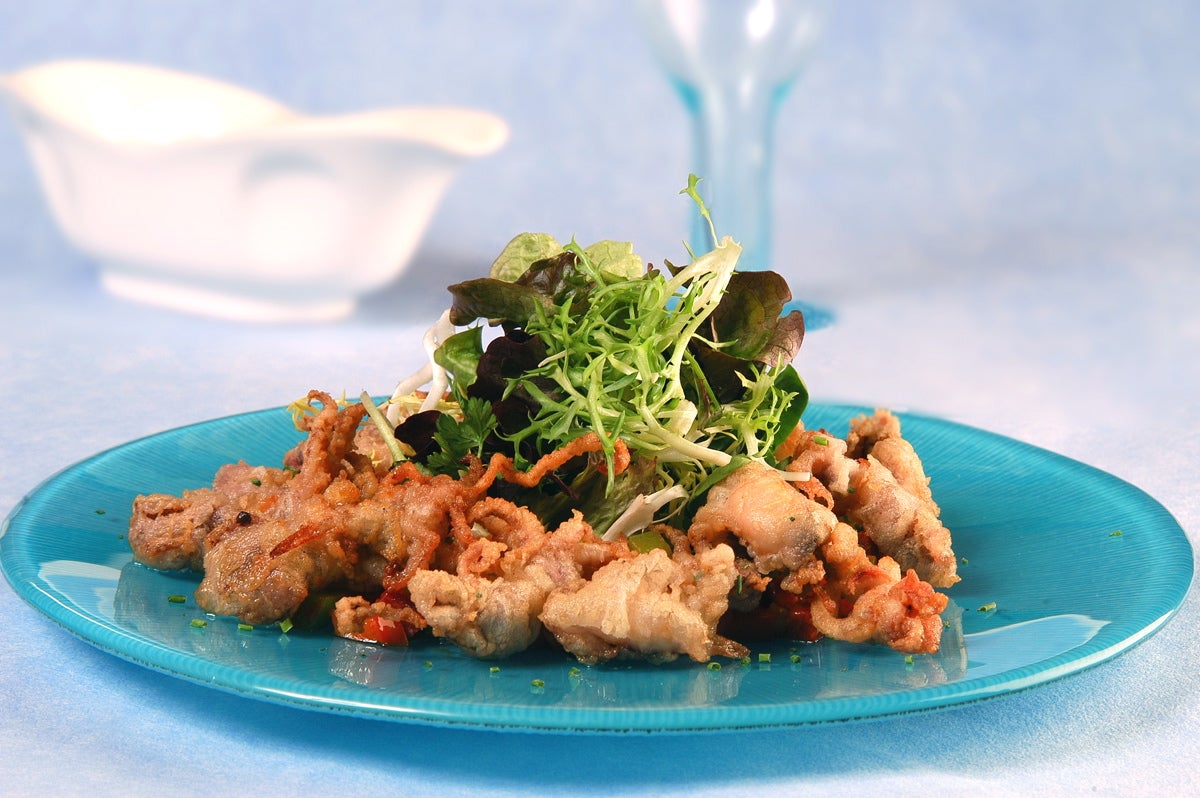 Ensalada templada de chopitos - Gurmé