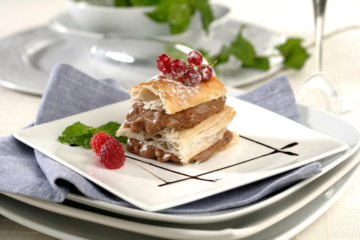 Milhojas de cremoso con chocolate - Gurmé