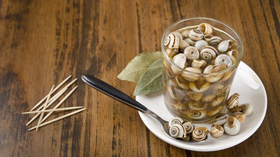 caracoles en un vaso