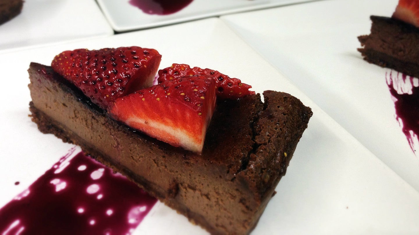 choco cheese cake con fresas