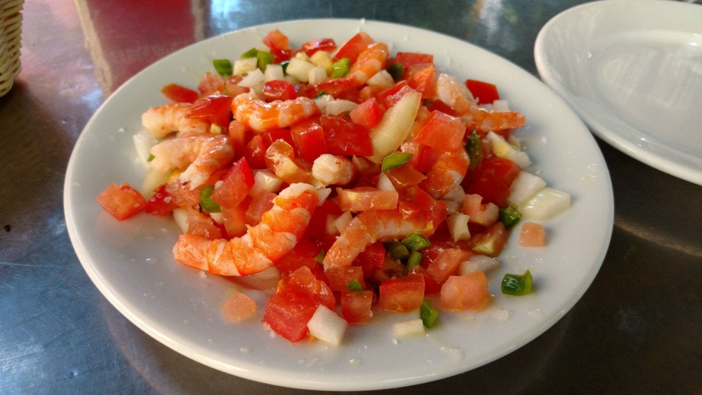 Aliño de gambas del Bar Bistec