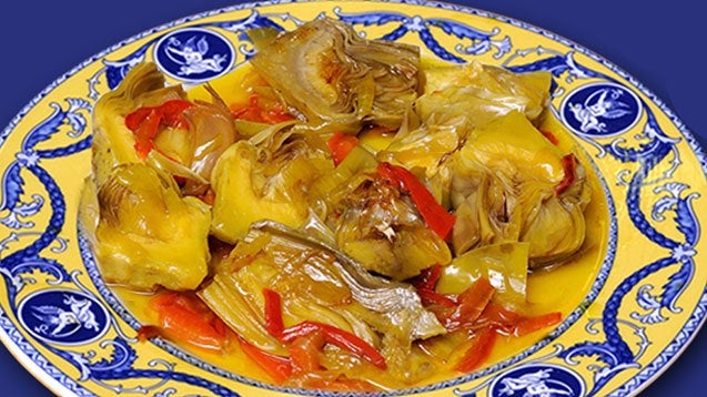 Alcachofas en salsa, de Los Cuevas
