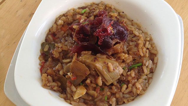 Alcachofas con arroz y presa es la propuesta de Ignacio Vidal