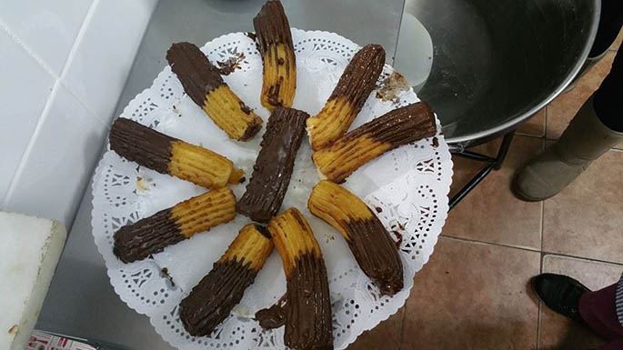 Churros rellenos en Menta y Chocolate