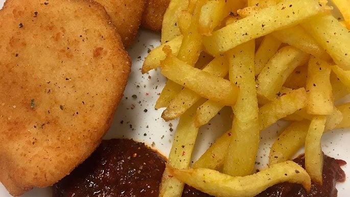 Escalope de solomillo ibérico con salsa de tomate de La Grulla